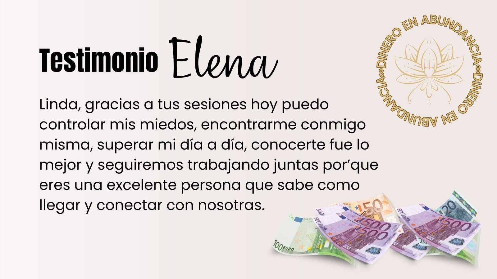 TESTIMONIO ELENA DINERO EN ABUNDANCIA