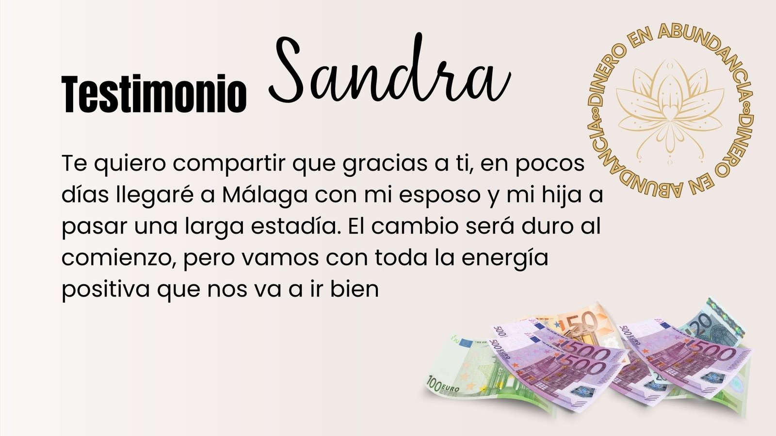 TESTIMONIO SANDRA DINERO EN ABUNDANCIA