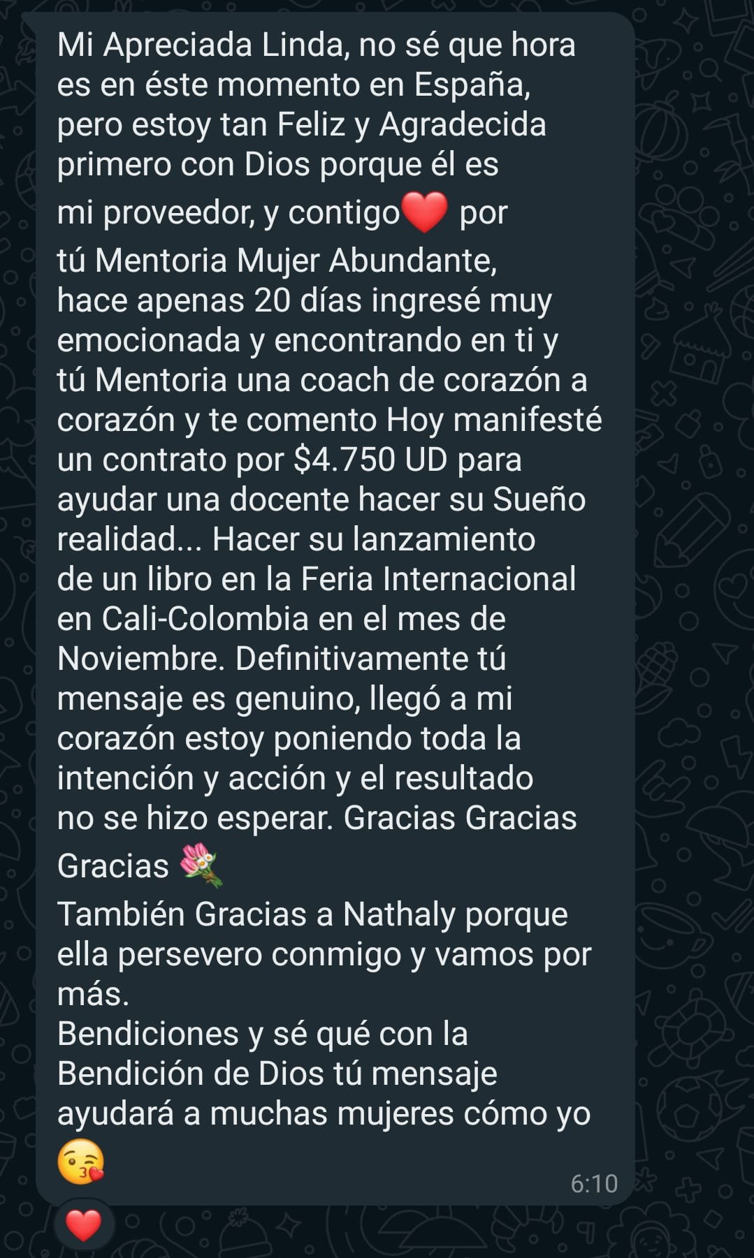 Testimonio real de alumna